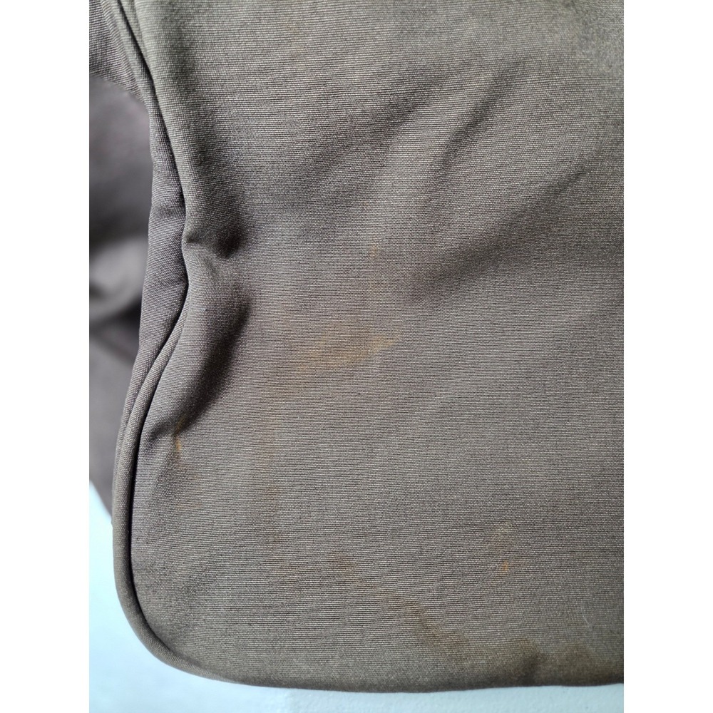 Peter Millar Canvas Duffel Bag Brown Olive Plaid Lining Weekend Travel Gym Bag - Picture 7 of 12